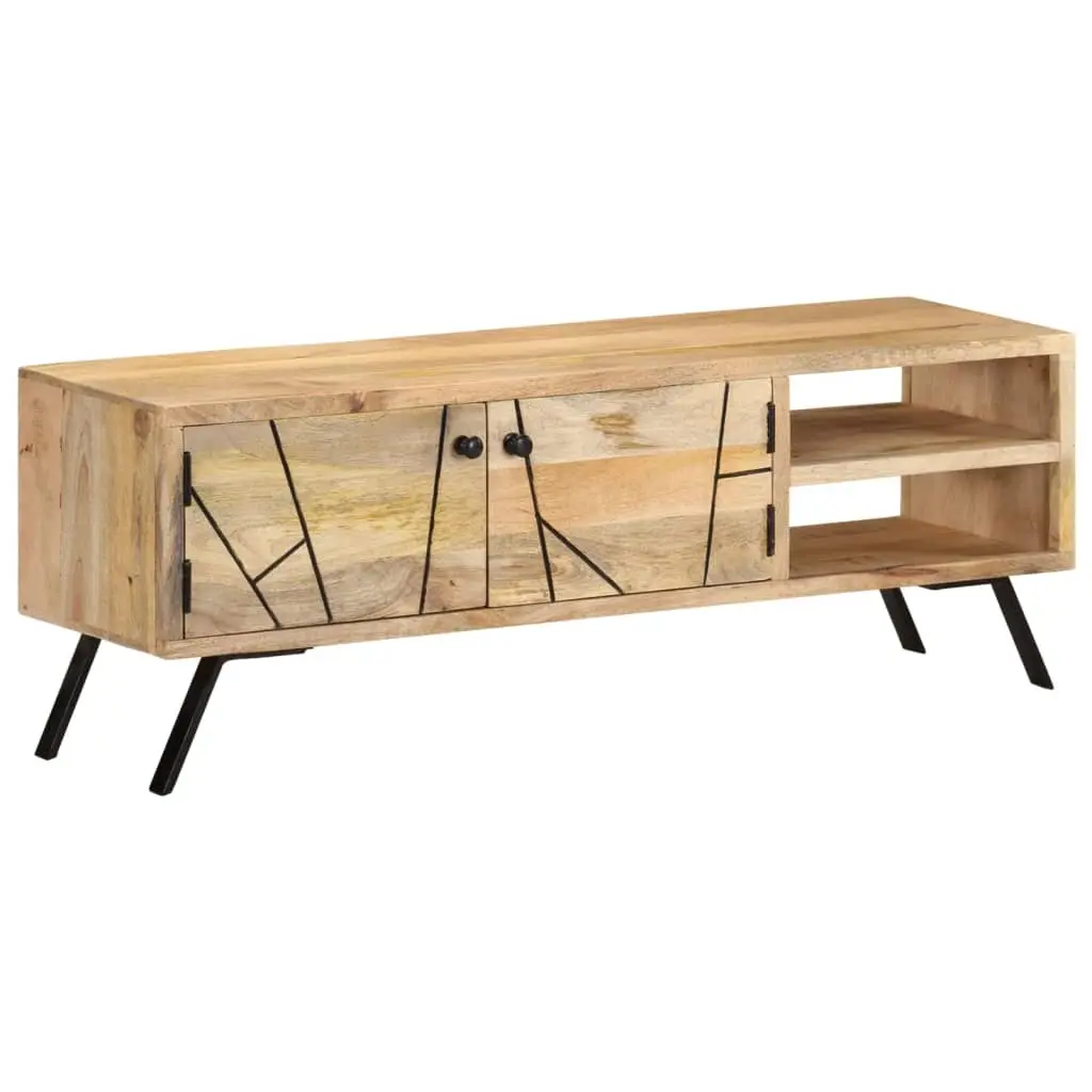 TV Cabinet 110x30x40 cm Solid Mango Wood 328312 - Furniture