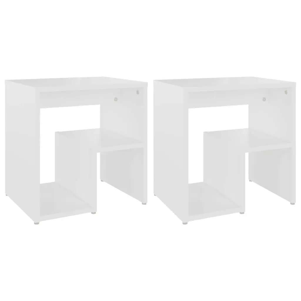 Bed Cabinets 2 pcs White 40x30x40 cm Engineered Wood 806329 - Furniture
