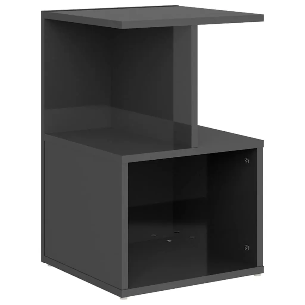 Bedside Cabinet High Gloss Grey 35x35x55 cm Engineered Wood 806362 - Furniture