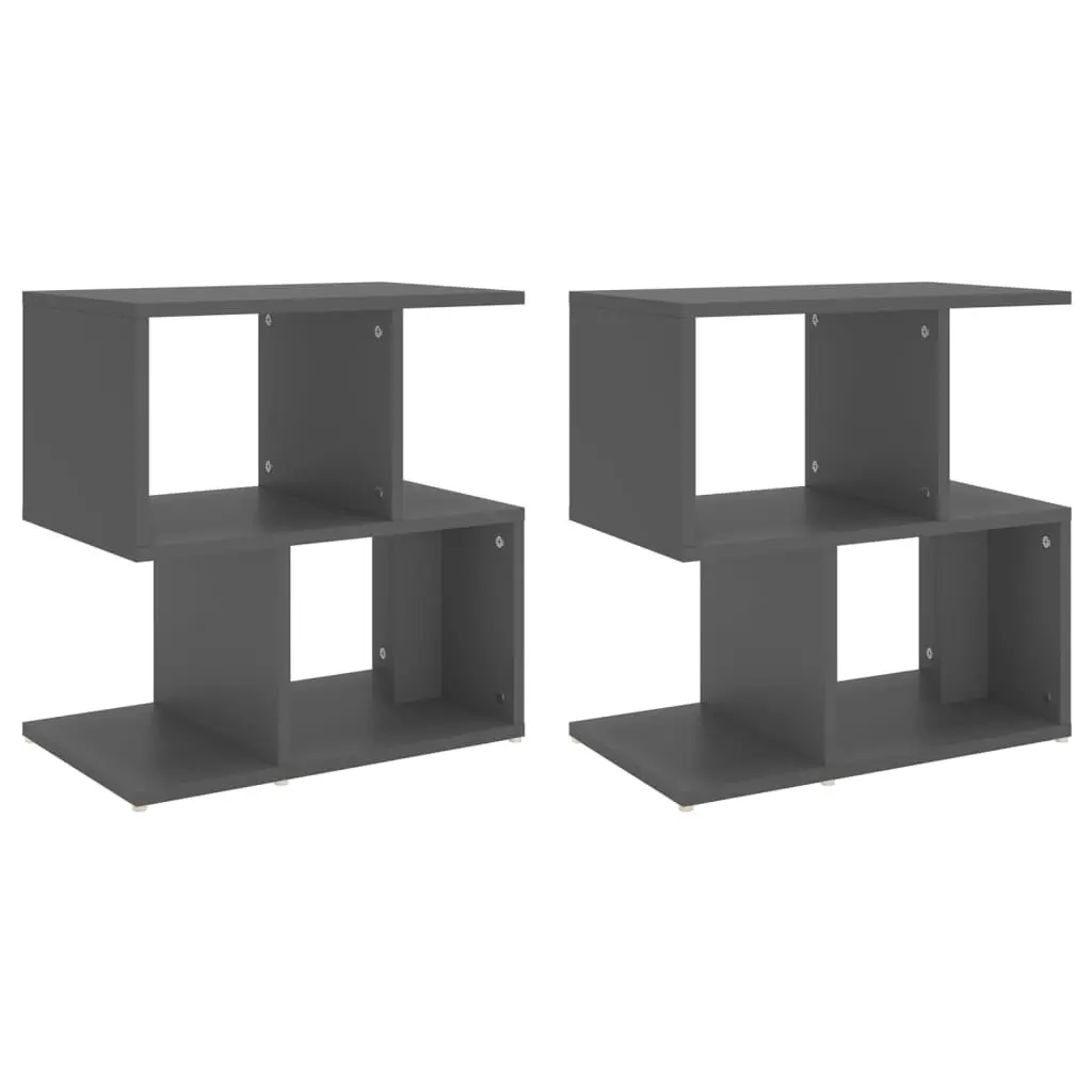 Bedside Cabinets 2 pcs Grey 50x30x51.5 cm Engineered Wood 806369 - Furniture