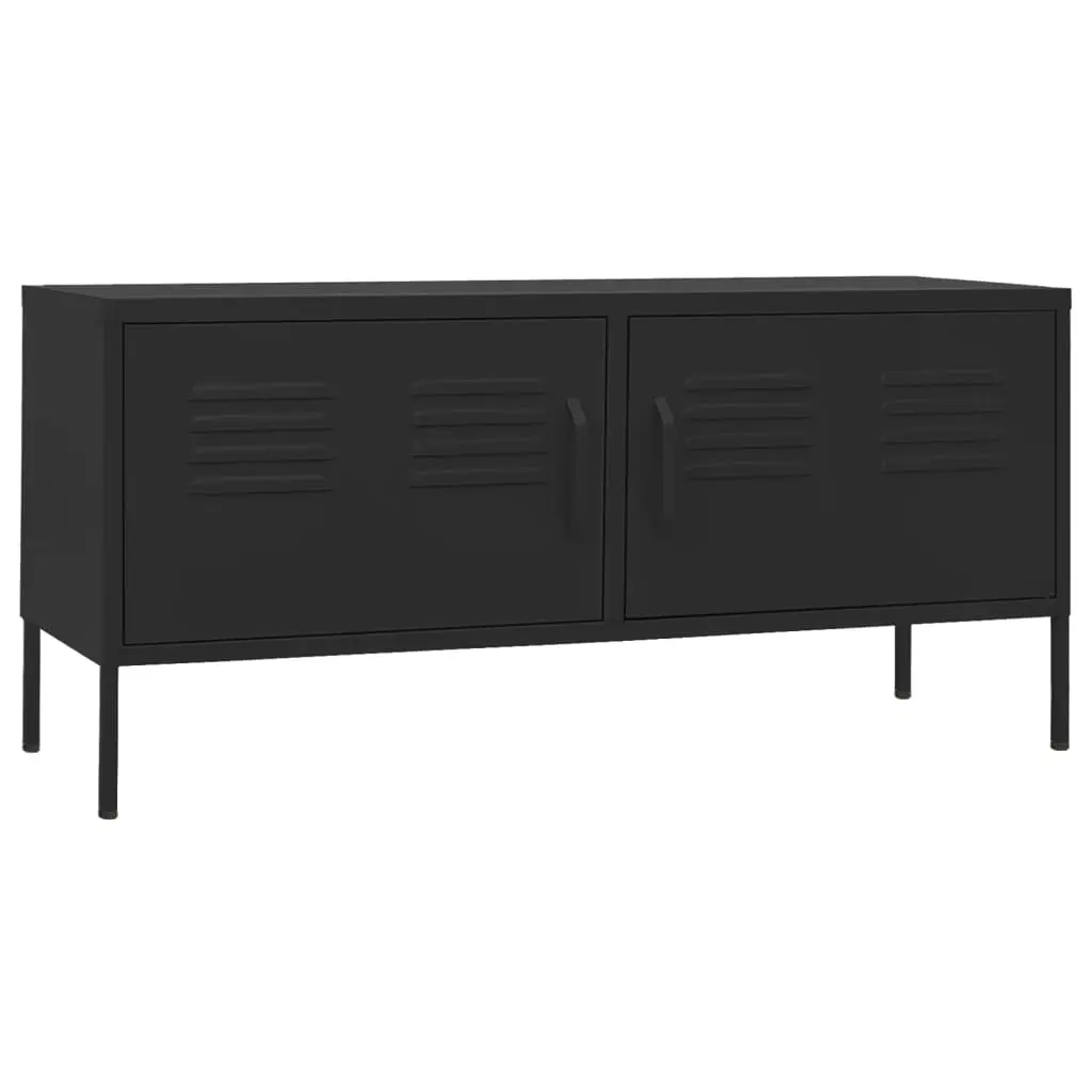 TV Cabinet Black 105x35x50 cm Steel 336232 - Furniture