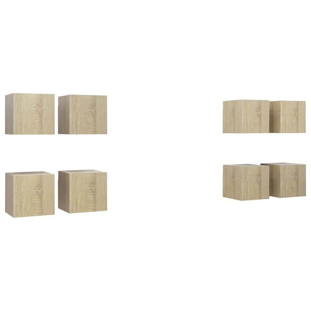 Wall Mounted TV Cabinets 8 pcs Sonoma Oak 30.5x30x30 cm 3079054 - Furniture