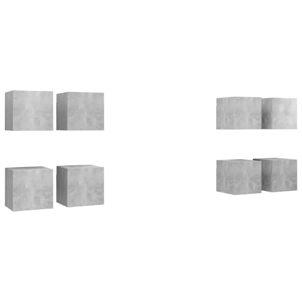 Wall Mounted TV Cabinets 8 pcs Concrete Grey 30.5x30x30 cm 3079159 - Furniture