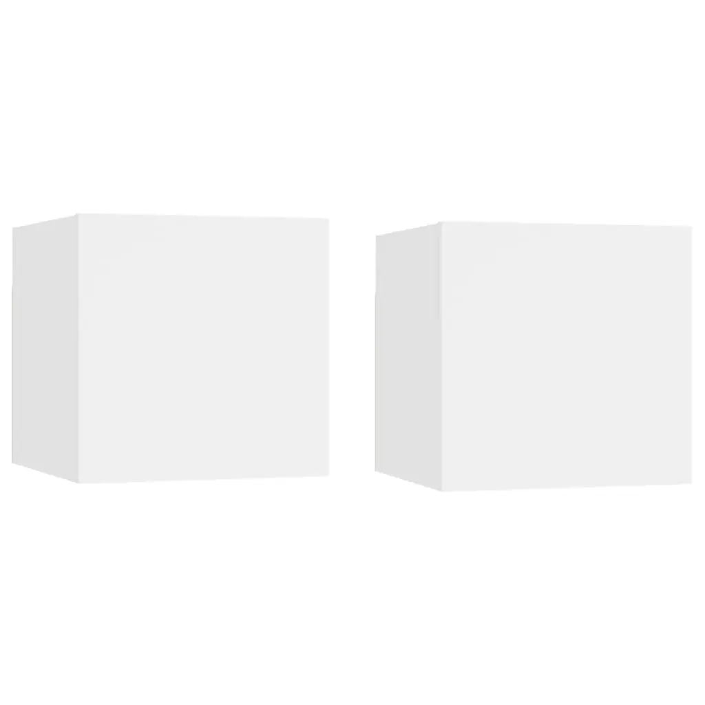Bedside Cabinets 2 pcs White 30.5x30x30 cm Engineered Wood 3079707 - Furniture