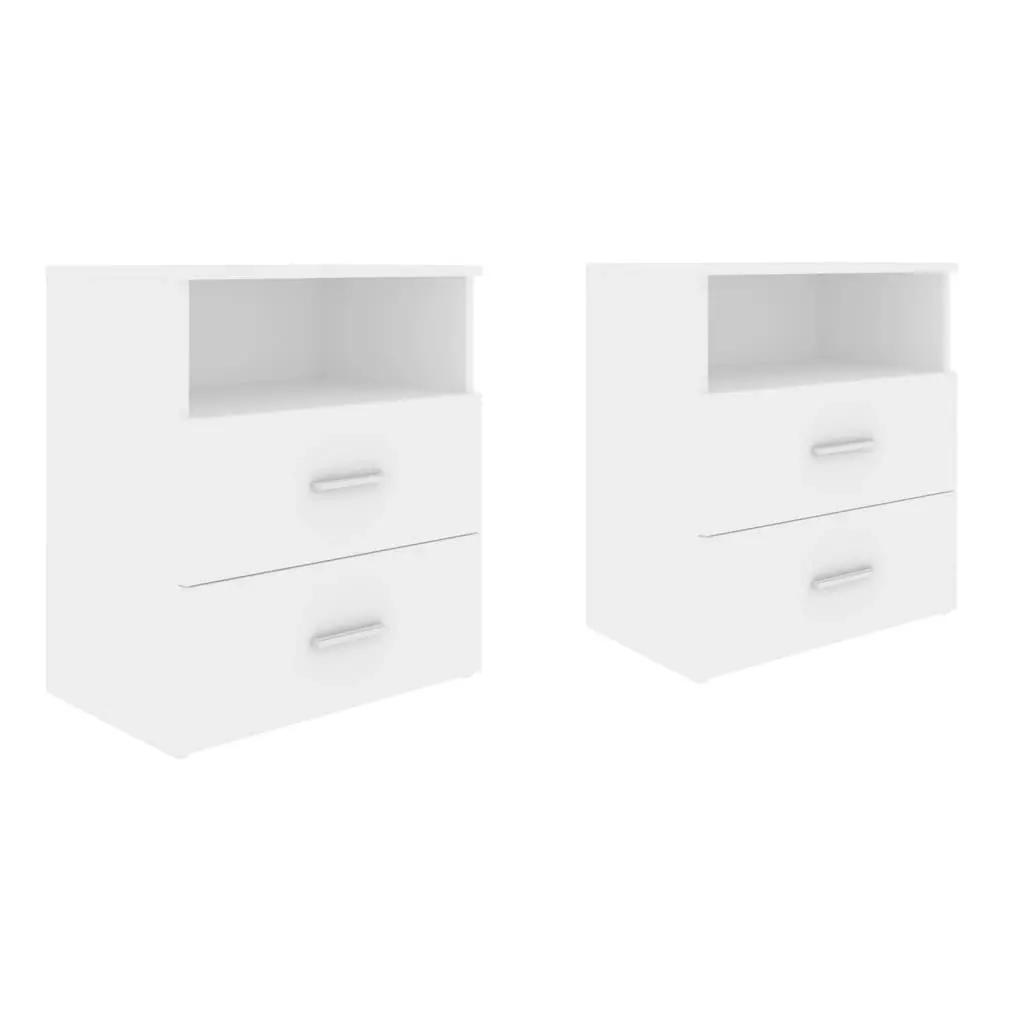 Bed Cabinets 2 pcs White 50x32x60 cm 803273 - Furniture