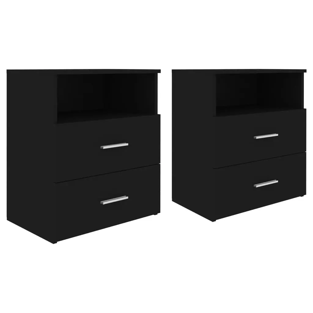 Bed Cabinets 2 pcs Black 50x32x60 cm 803275 - Furniture