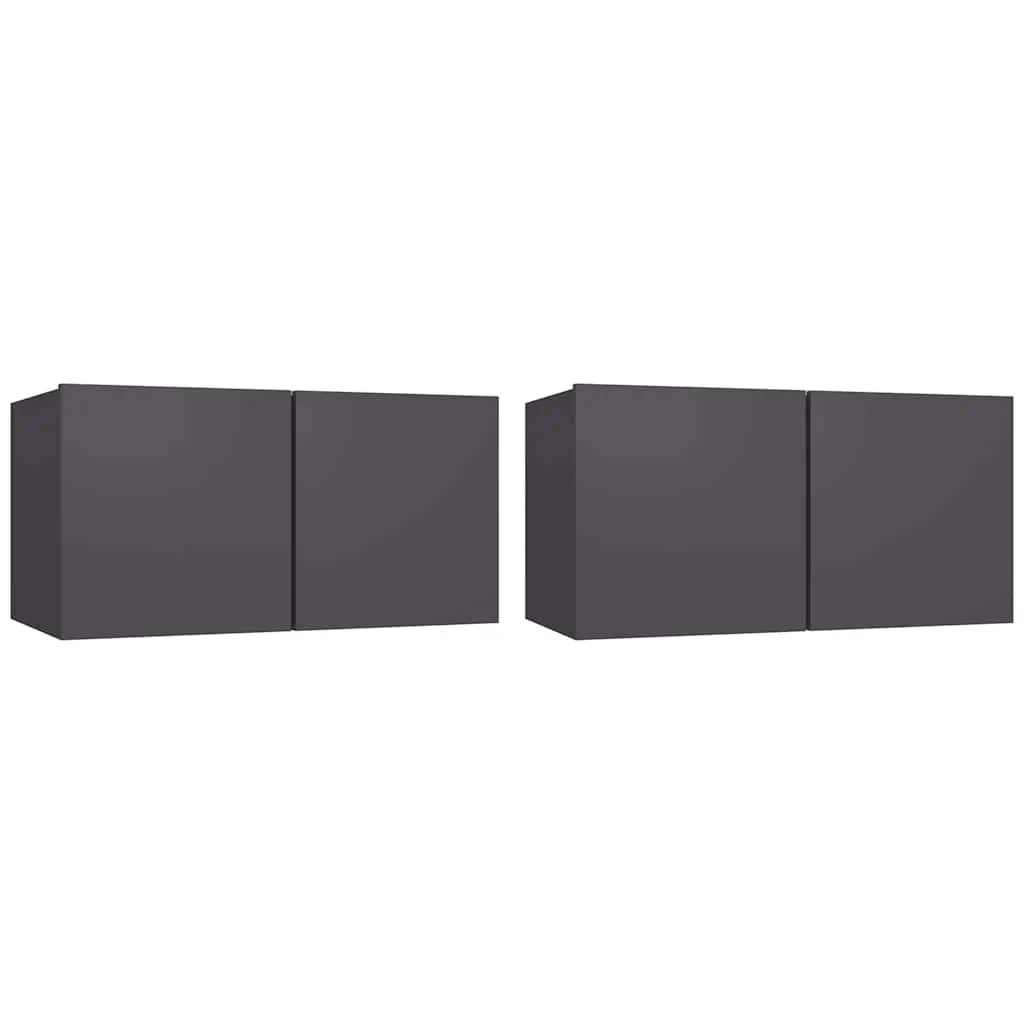Hanging TV Cabinets 2 pcs Grey 60x30x30 cm 804515 - Furniture
