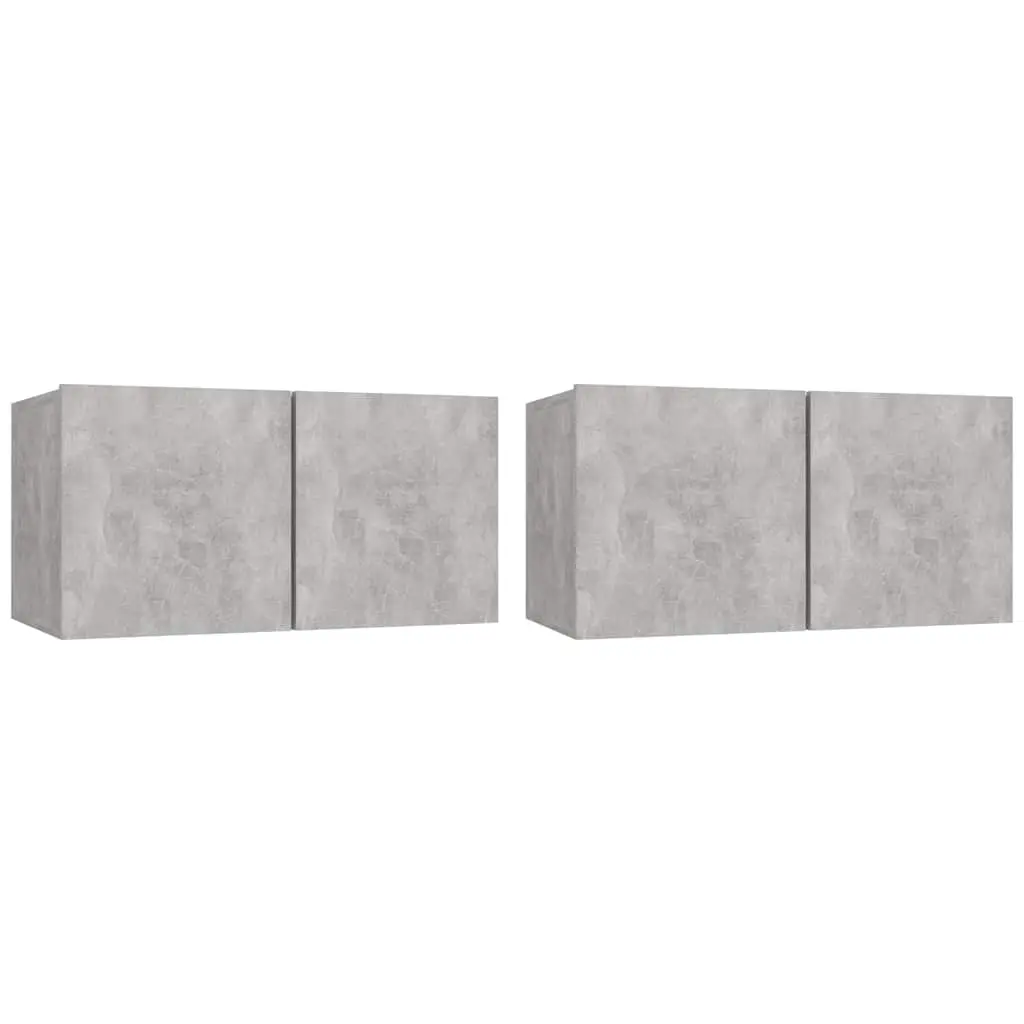 Hanging TV Cabinets 2 pcs Concrete Grey 60x30x30 cm 804521 - Furniture
