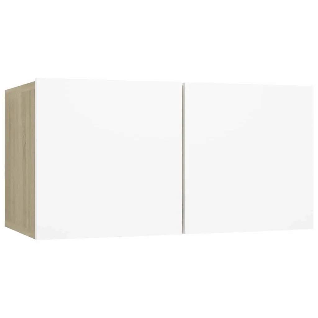 Hanging TV Cabinet White and Sonoma Oak 60x30x30 cm 804523 - Furniture