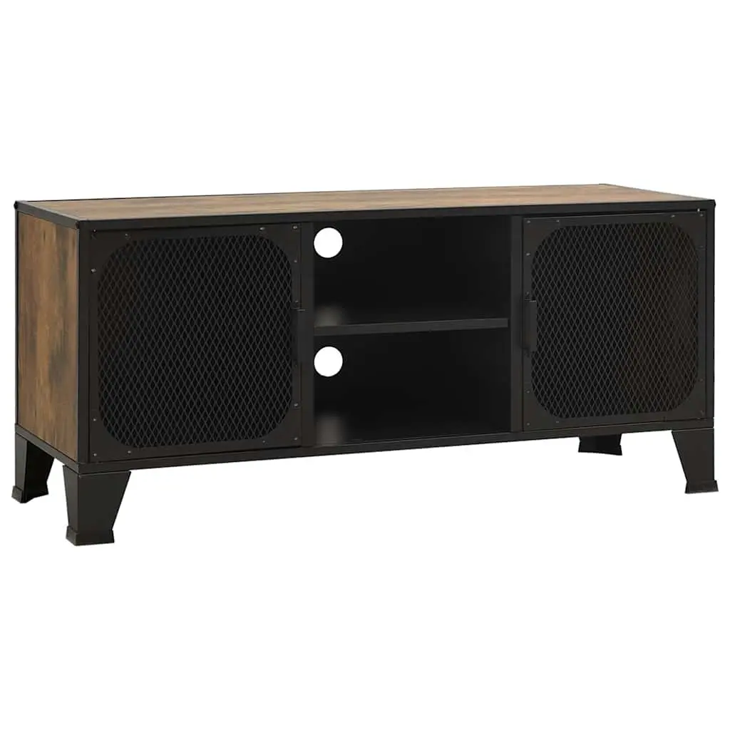 TV Cabinet Rustic Brown 105x36x47 cm Metal and MDF 335909 - Furniture