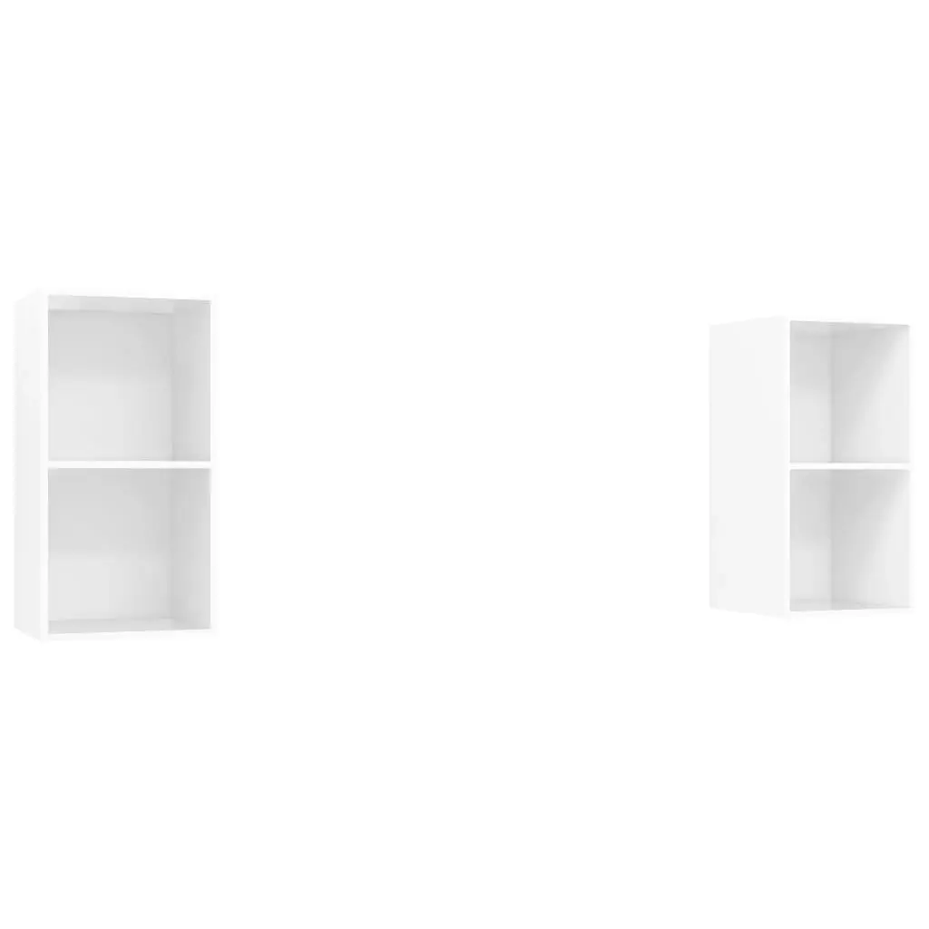 Wall-mounted TV Cabinets 2 pcs High Gloss White Engineered Wood 3079850