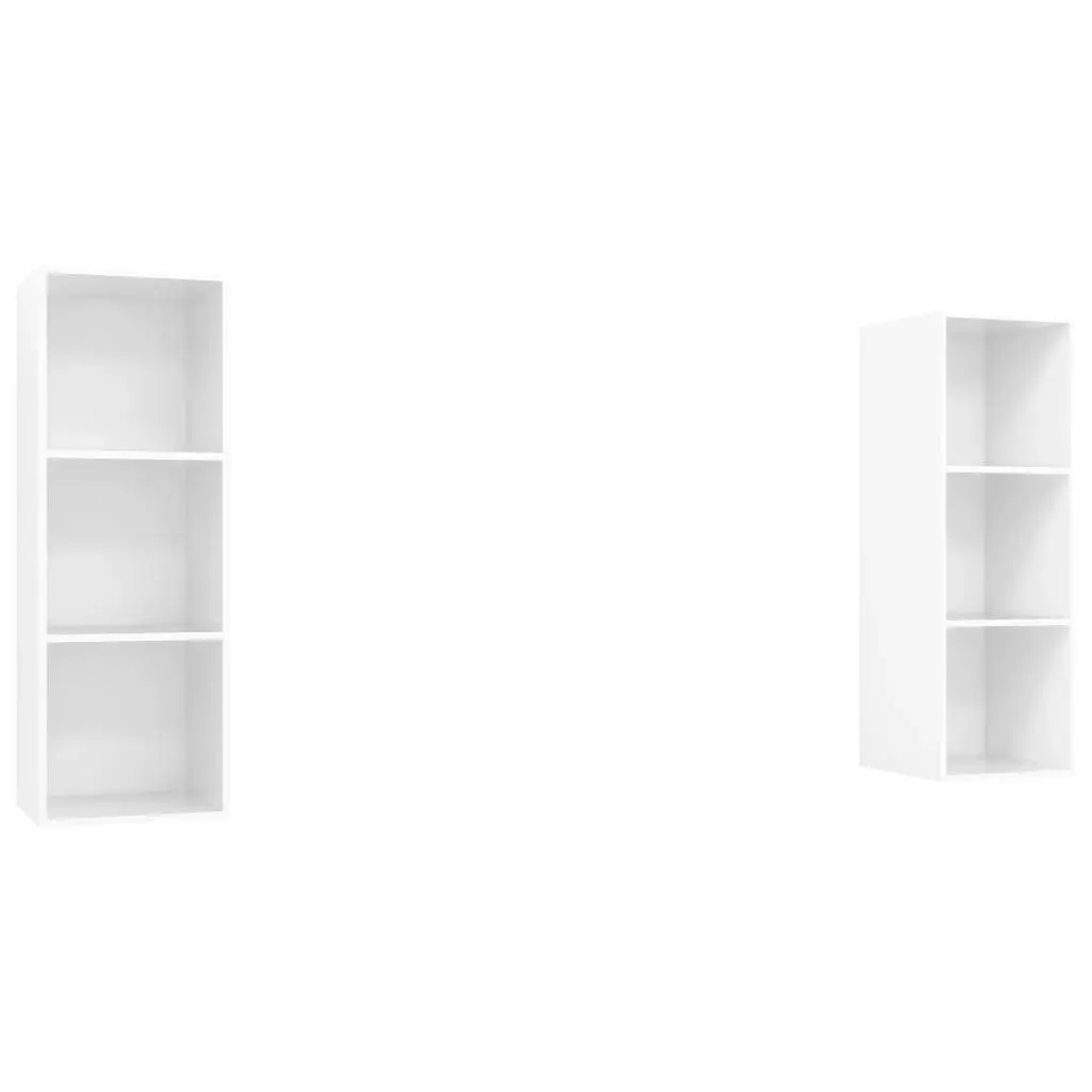Wall-mounted TV Cabinets 2 pcs High Gloss White Engineered Wood 3079859
