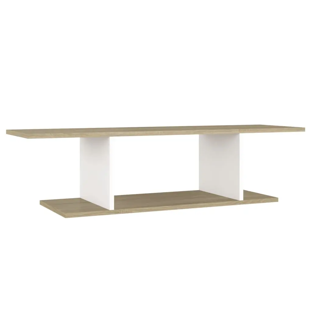 Wall Mounted TV Cabinet White and Sonoma Oak 103x30x26.5 cm 806985 - Furniture