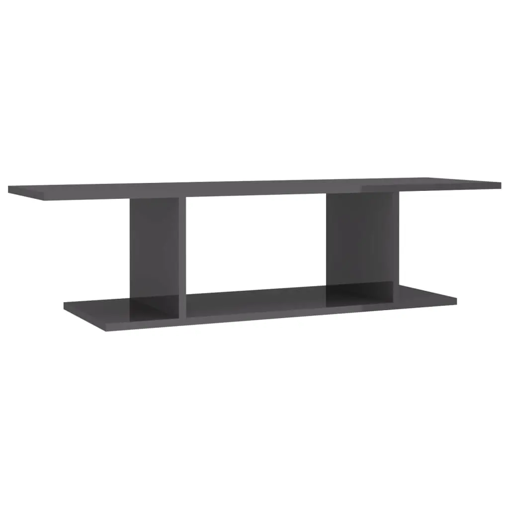 Wall Mounted TV Cabinet High Gloss Grey 103x30x26.5 cm 806988 - Furniture