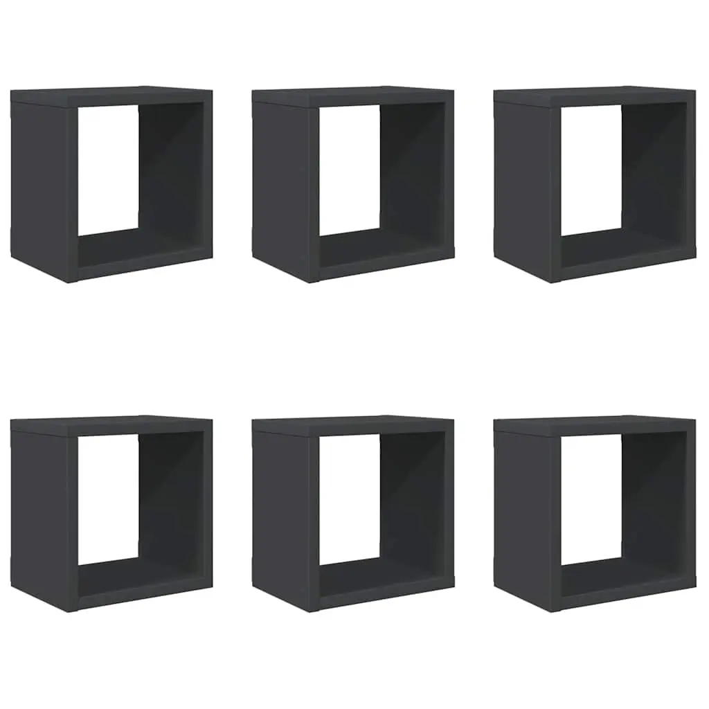 Wall Cube Shelves 6 pcs Grey 22x15x22 cm 807060 - Furniture