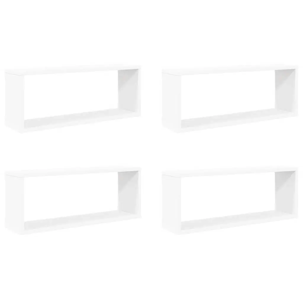 Wall Cube Shelves 4 pcs White 60x15x23 cm Engineered Wood 807134 - Furniture