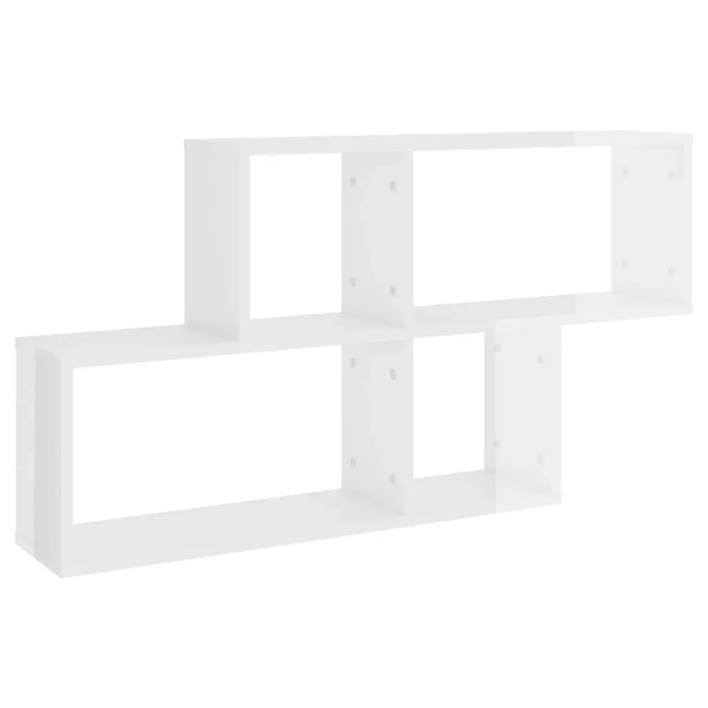 Wall Shelf High Gloss White 100x18x53 cm Engineered Wood 807166 - Furniture