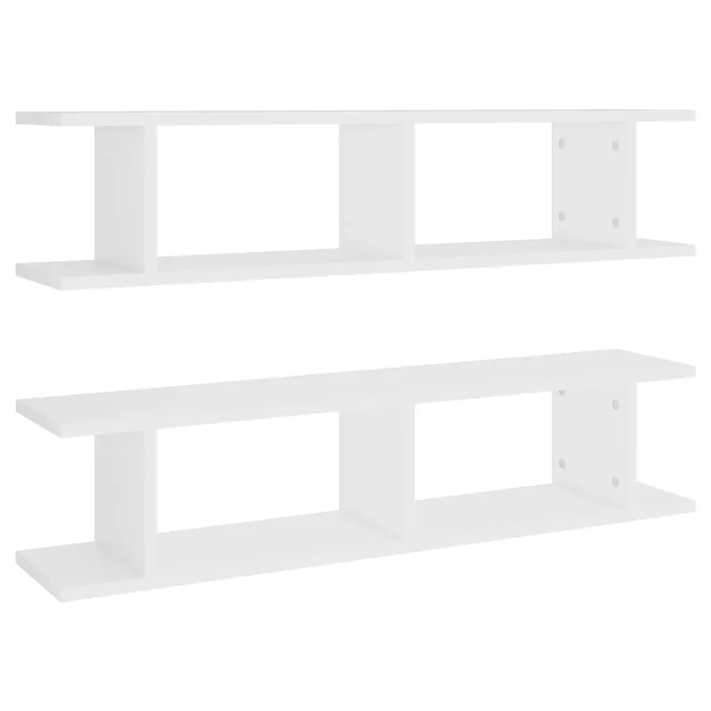 Wall Shelves 2 pcs White 90x18x20 cm Engineered Wood 807196 - Furniture