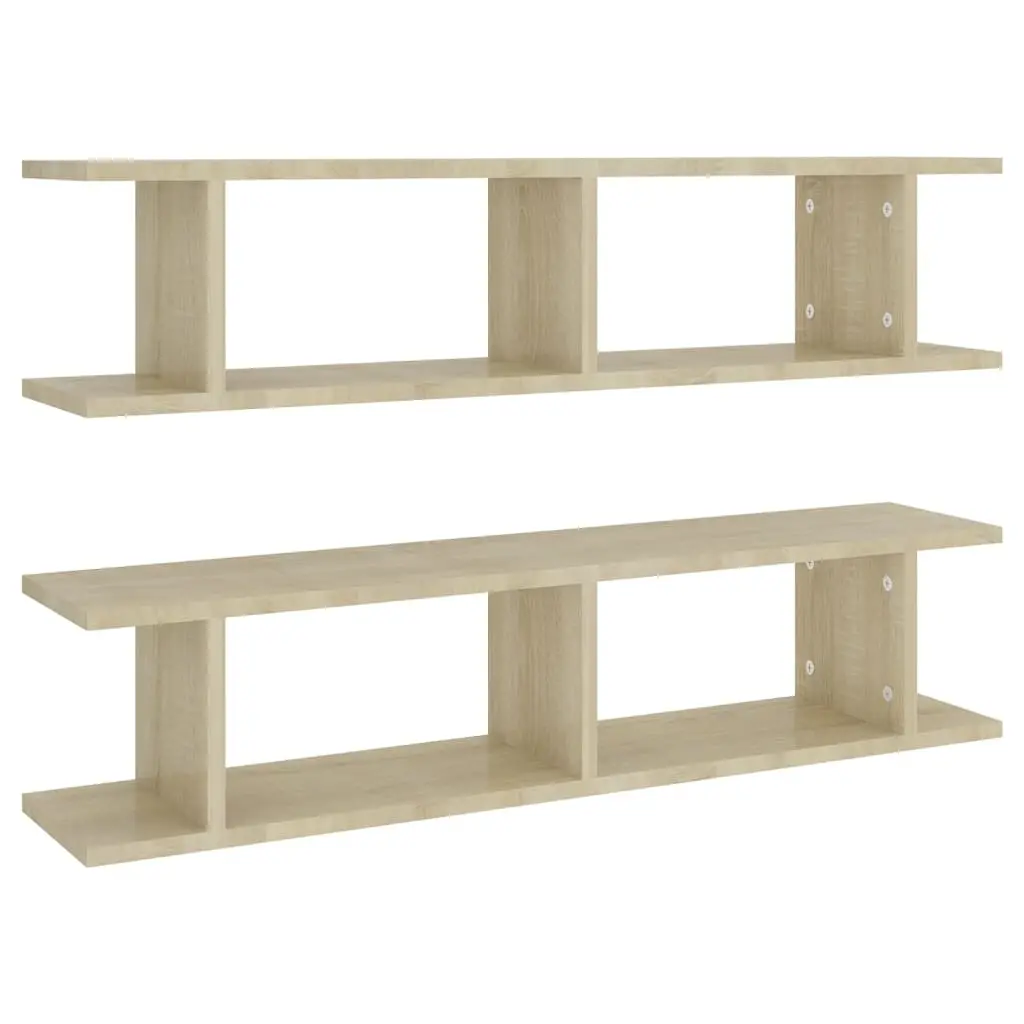 Wall Shelves 2 pcs Sonoma Oak 90x18x20 cm Engineered Wood 807199 - Furniture