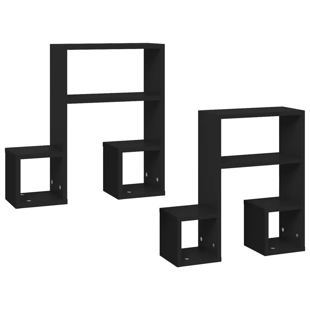 Wall Shelves 2 pcs Black 50x15x50 cm Engineered Wood 807242 - Furniture