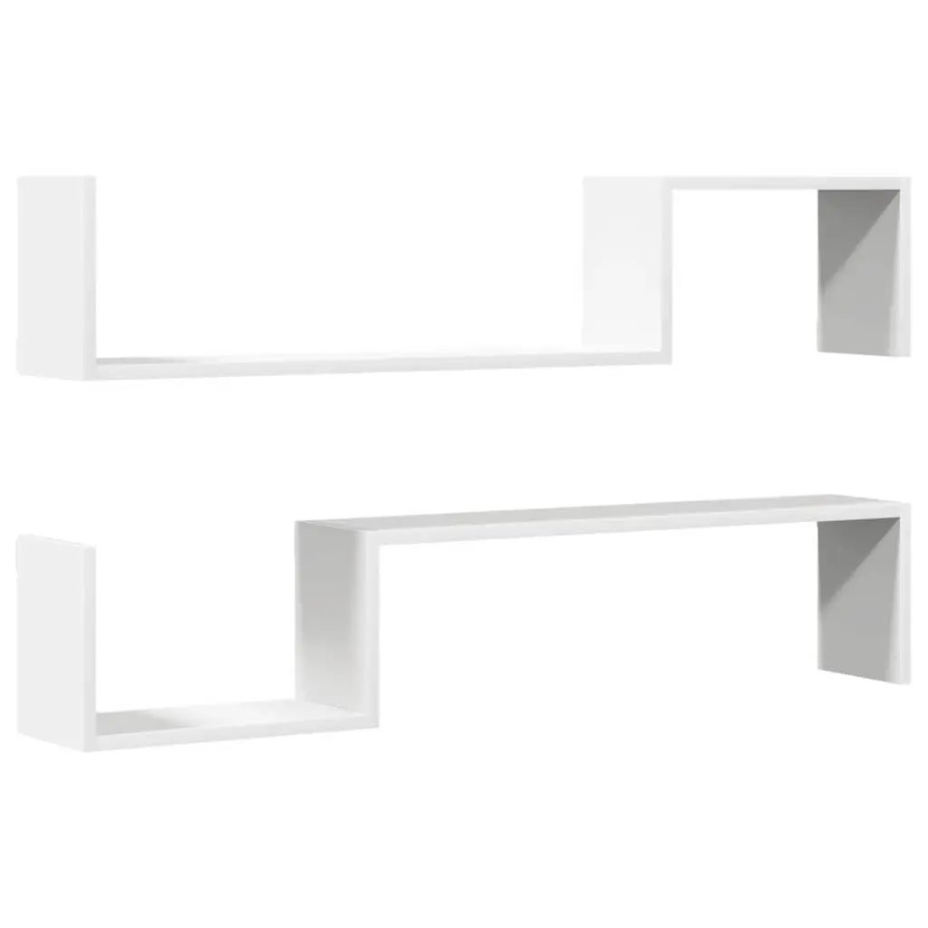 Wall Shelves 2 pcs White 100x15x20 cm Engineered Wood 807268 - Furniture
