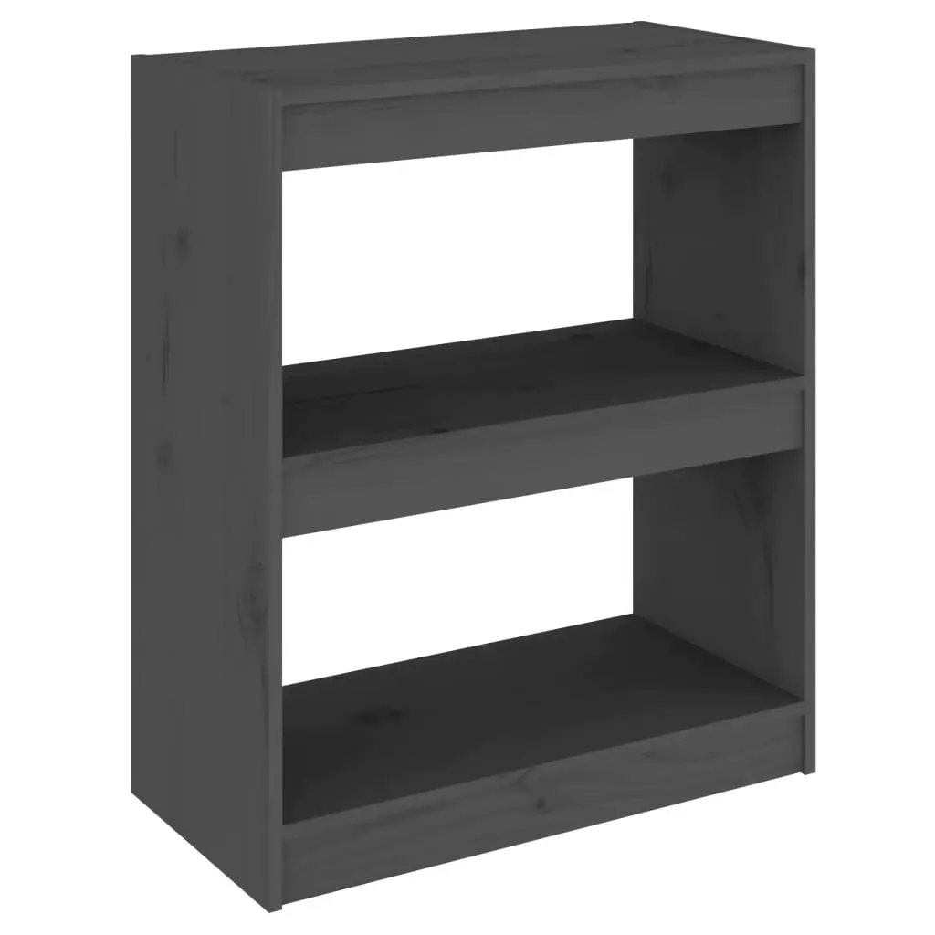Book Cabinet/Room Divider Grey 60x30x71.5 cm Solid Wood Pine 808160 - Furniture