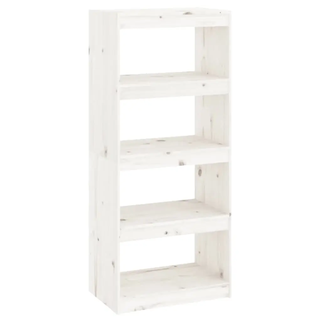 Book Cabinet/Room Divider White 60x30x135.5 cm Solid Wood Pine 808169 - Furniture