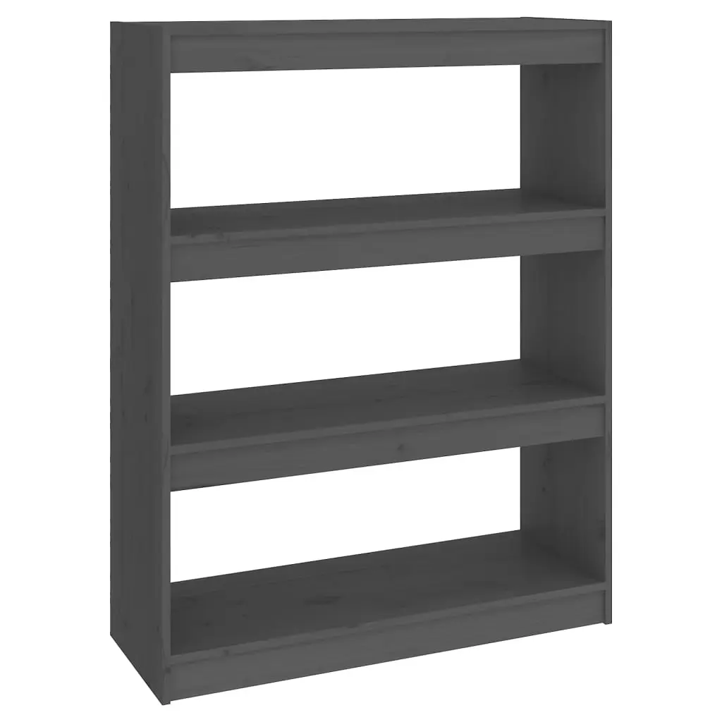 Book Cabinet/Room Divider Grey 80x30x103.5 cm Solid Wood Pine 808190 - Furniture