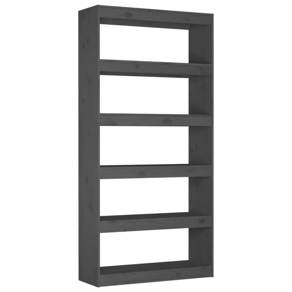 Book Cabinet/Room Divider Grey 80x30x167.4 cm Solid Wood Pine 808200 - Furniture