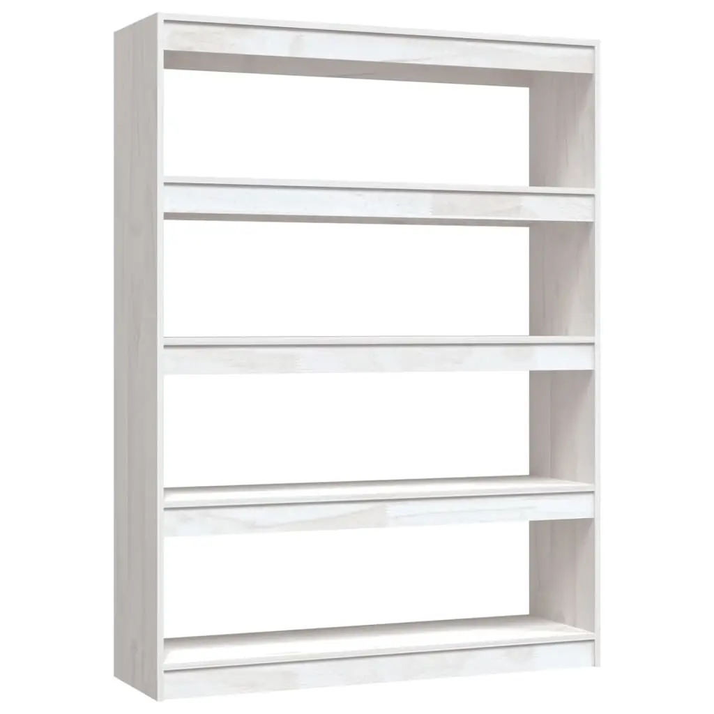 Book Cabinet/Room Divider White 100x30x135.5 cm Solid Pinewood 808219 - Furniture