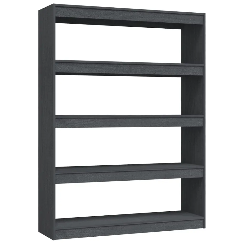 Book Cabinet/Room Divider Grey 100x30x135.5 cm Solid Pinewood 808220 - Furniture