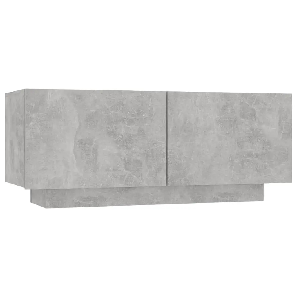 Bedside Cabinet Concrete Grey 100x35x40 cm Engineered Wood 3082769 - Furniture