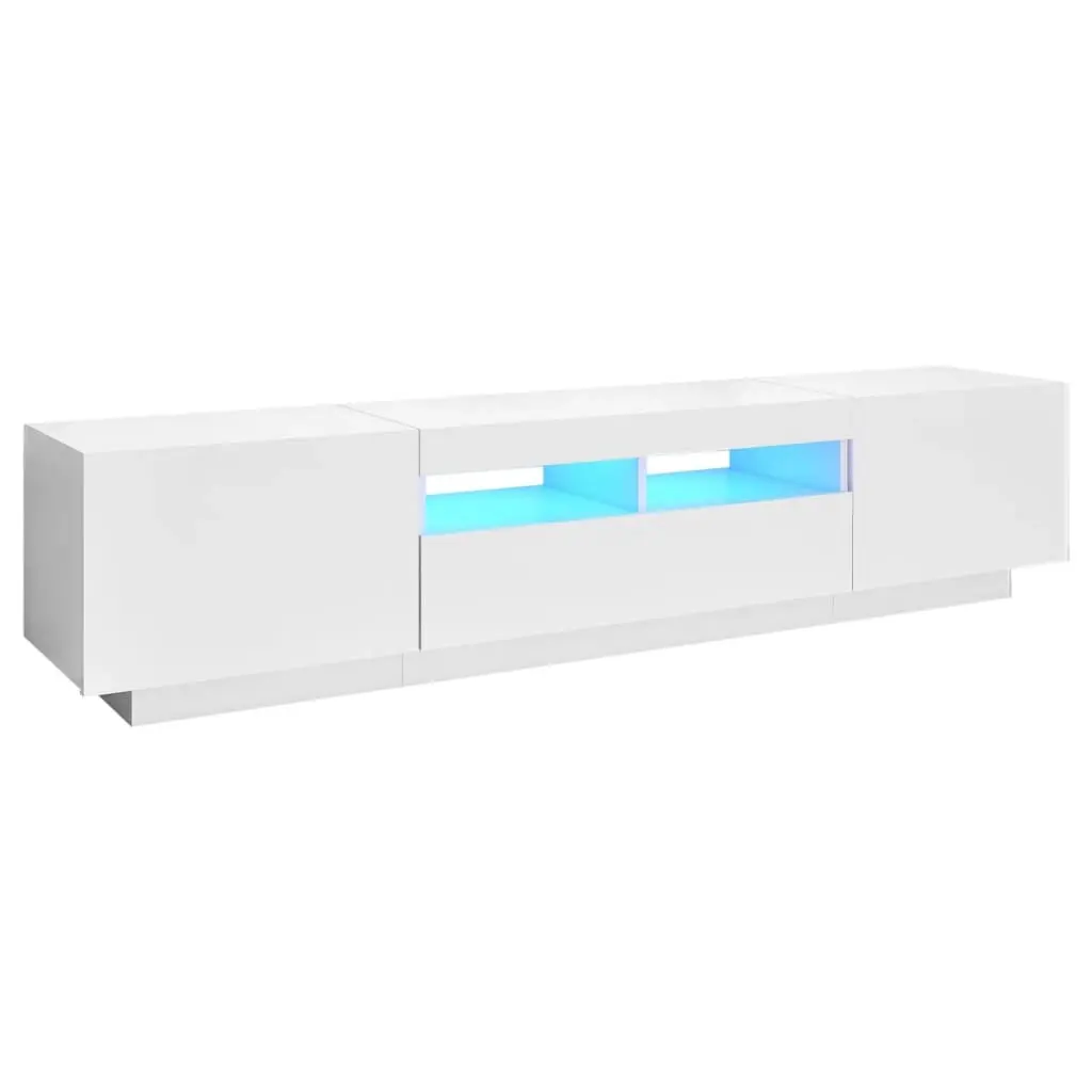 TV Cabinet with LED Lights White 180x35x40 cm 3081897 - Furniture