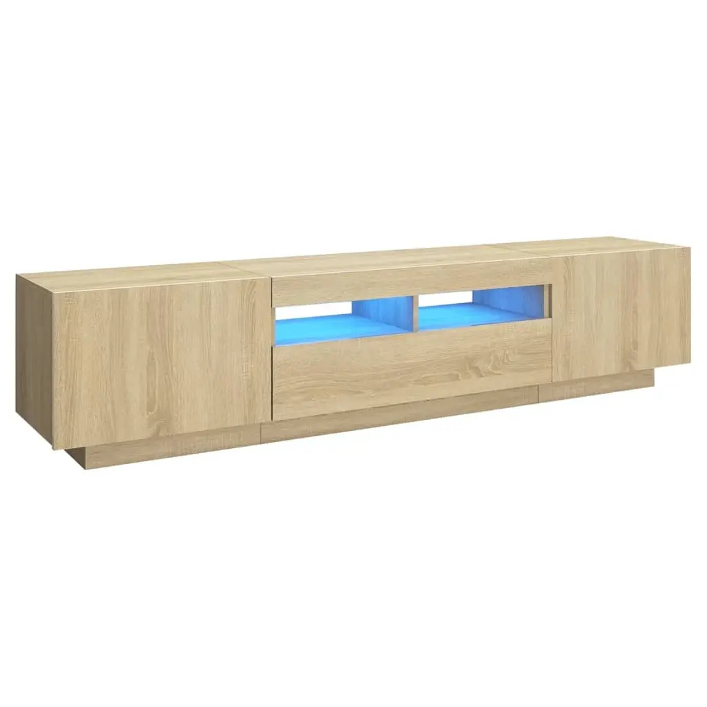 TV Cabinet with LED Lights Sonoma Oak 180x35x40 cm 3081900 - Furniture