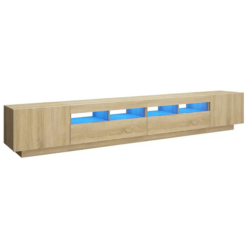 TV Cabinet with LED Lights Sonoma Oak 260x35x40 cm 3081918 - Furniture