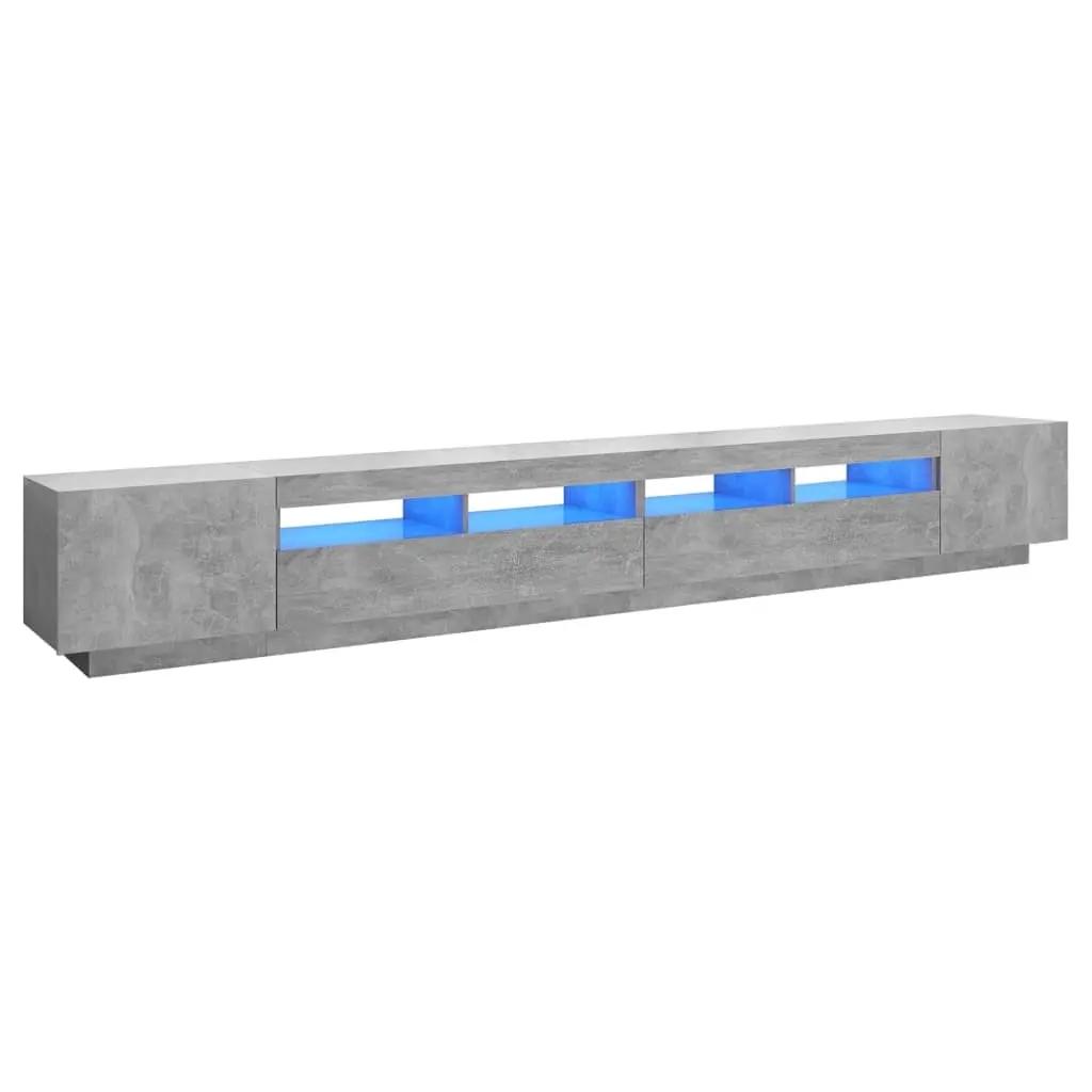 TV Cabinet with LED Lights Concrete Grey 300x35x40 cm 3081928 - Furniture