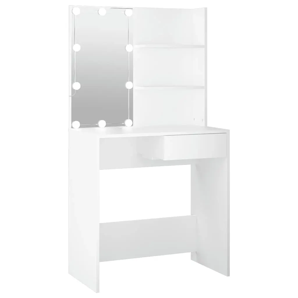 Dressing Table with LED White 74.5x40x141 cm 808801 - Furniture