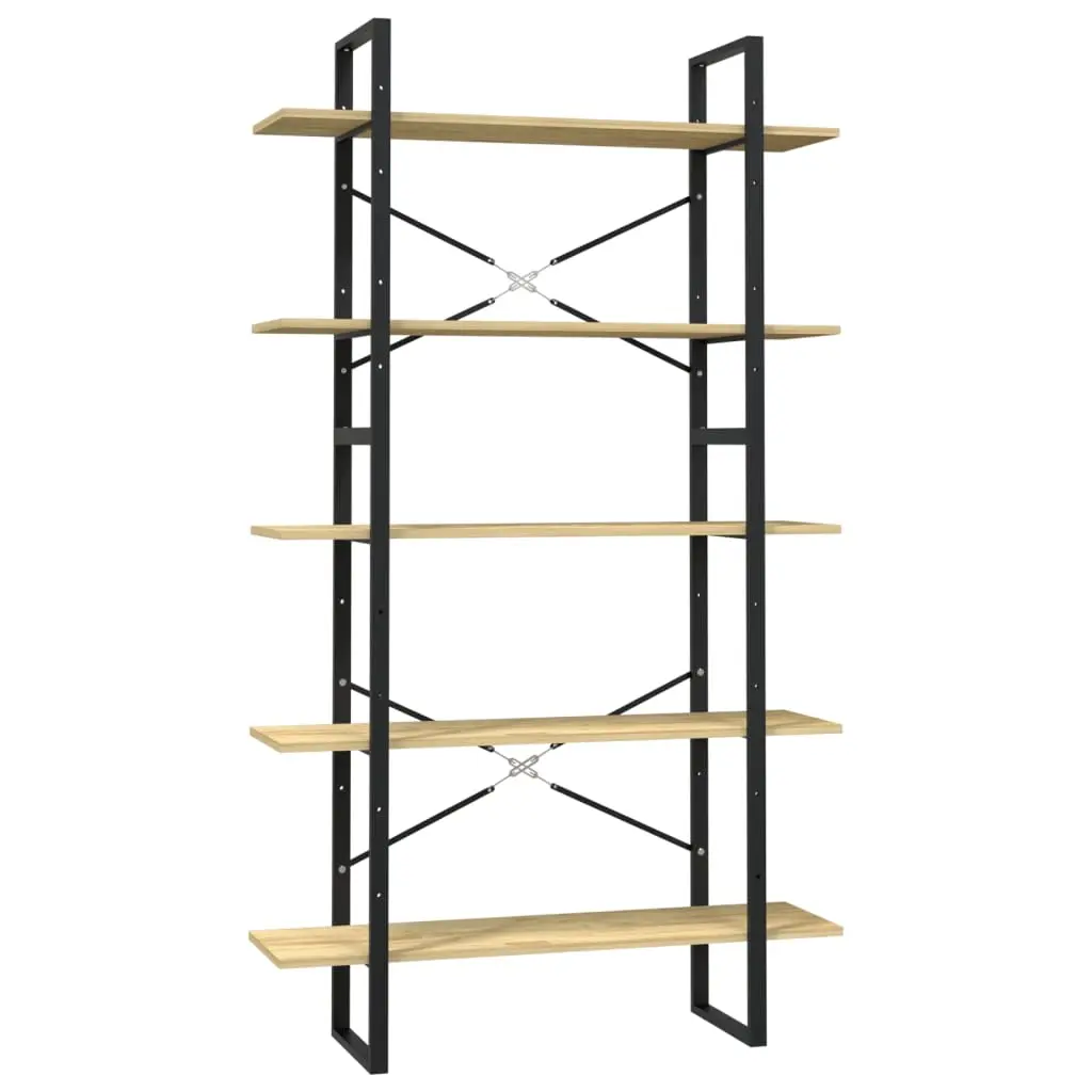 5-Tier Book Cabinet 100x30x175 cm Pinewood 3082003