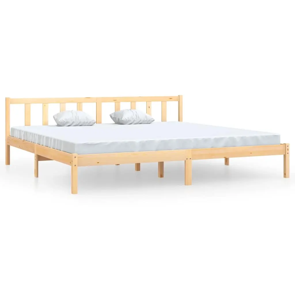 Bed Frame without Mattress Solid Wood 183x203 cm King 810097 - Furniture