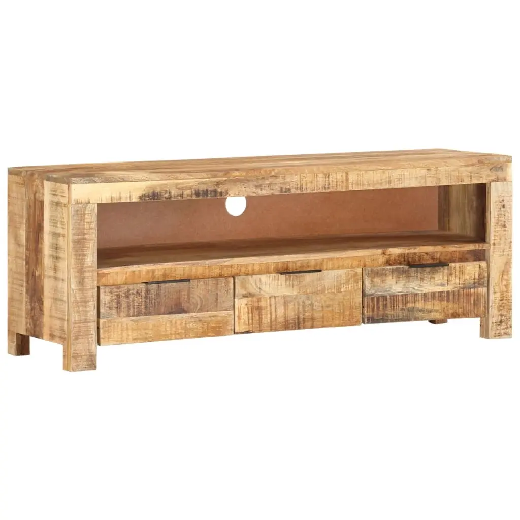 TV Cabinet 110x30x40 cm Solid Wood Rough Mango 338026 - Furniture