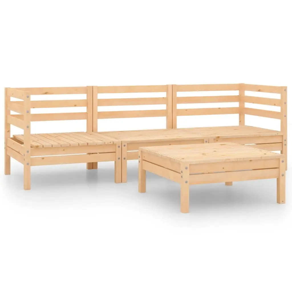 4 Piece Garden Lounge Set Solid Wood Pine 3082467 - Furniture