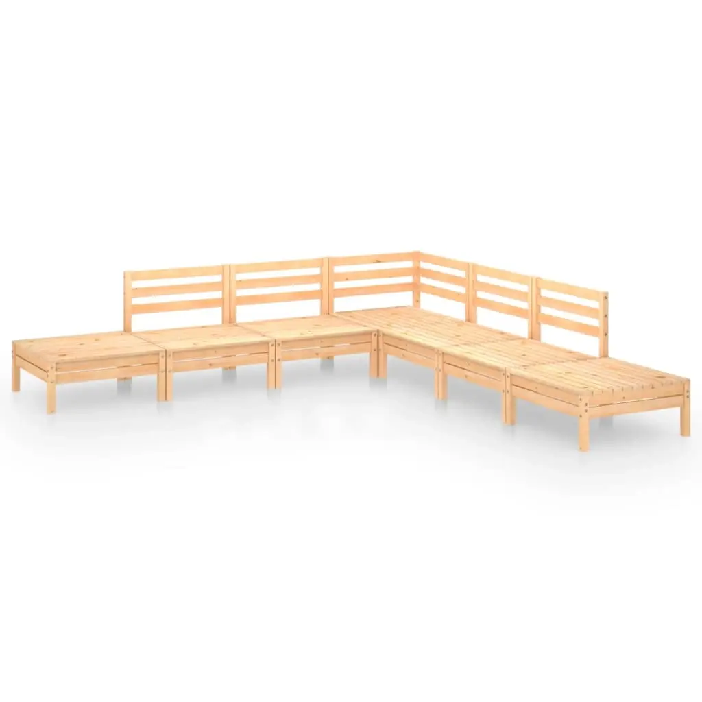 7 Piece Garden Lounge Set Solid Pinewood 3082647 - Furniture