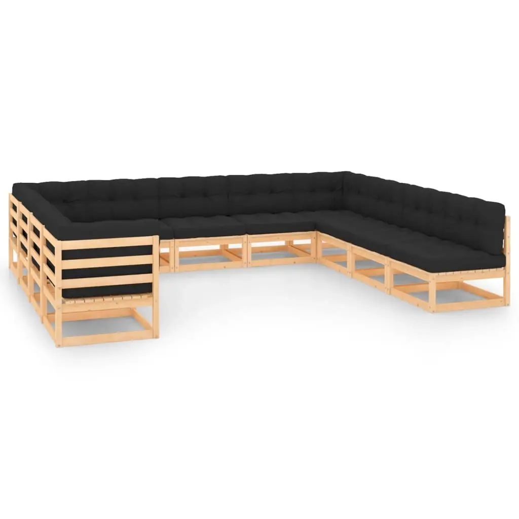 11 Piece Garden Lounge Set with Anthracite Cushions Pinewood 3083849 - Furniture