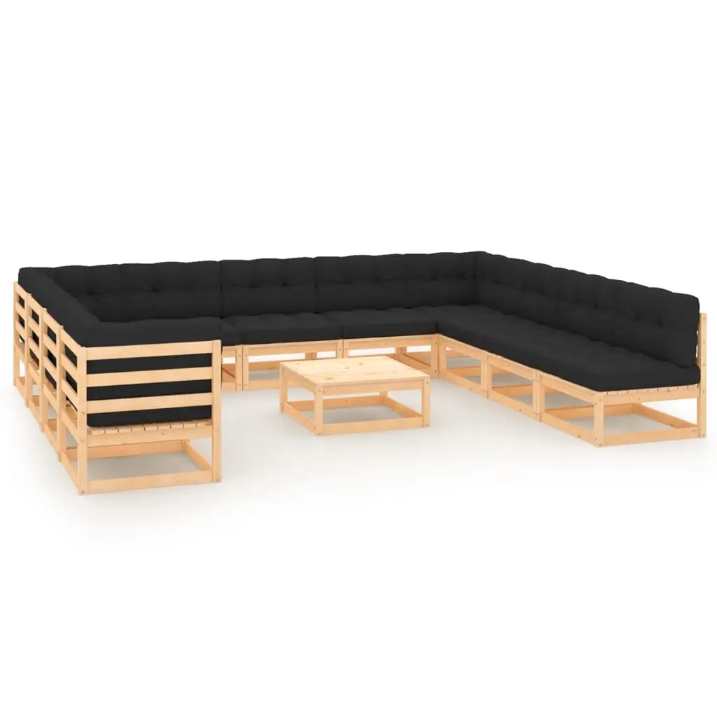 12 Piece Garden Lounge Set with Anthracite Cushions Pinewood 3083850 - Furniture