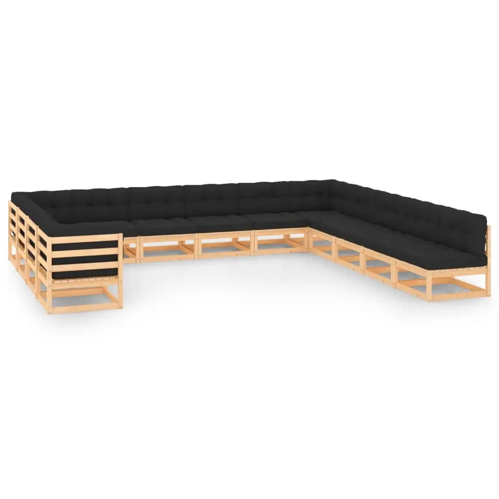 13 Piece Garden Lounge Set with Anthracite Cushions Pinewood 3083853 - Furniture