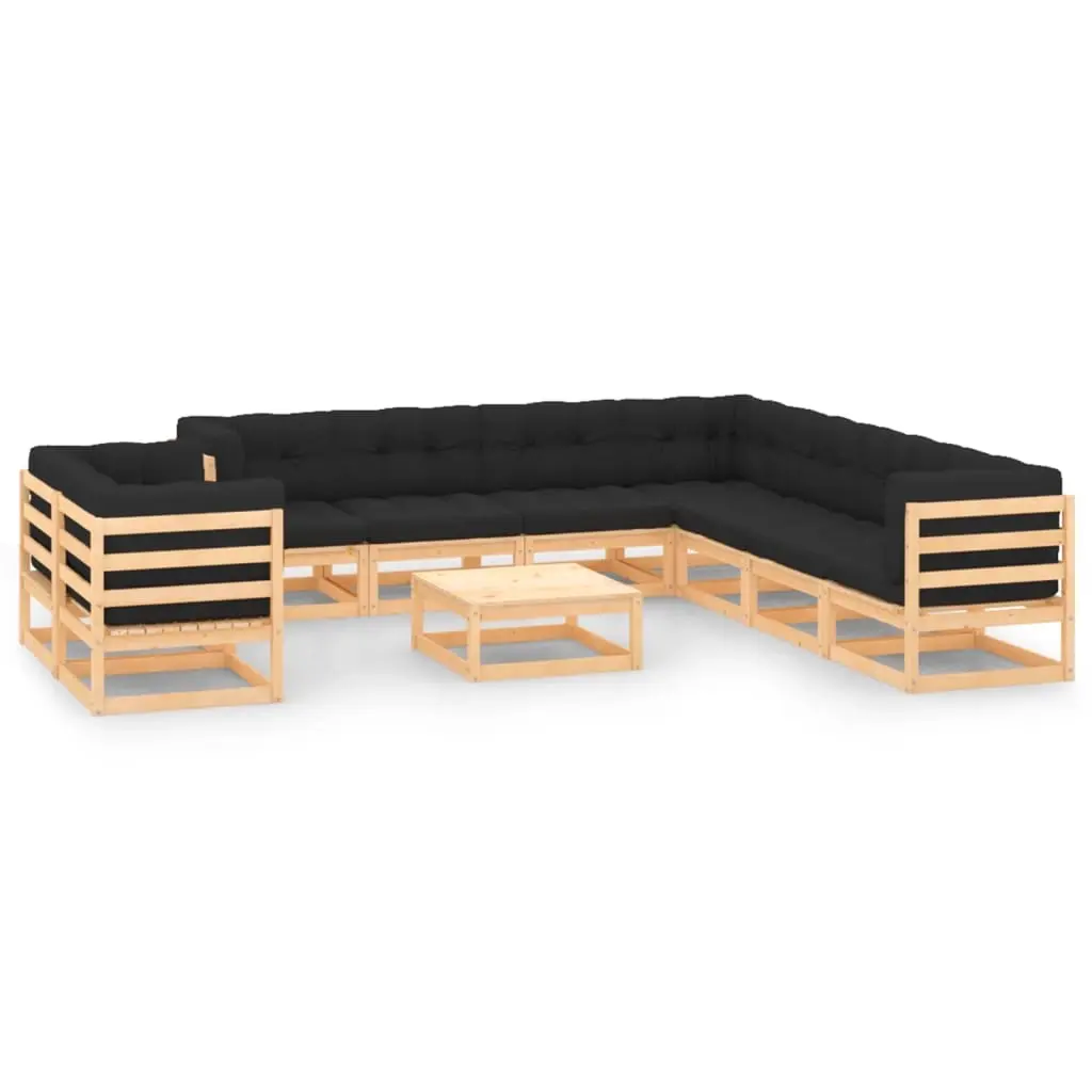 10 Piece Garden Lounge Set with Anthracite Cushions Pinewood 3083856 - Furniture