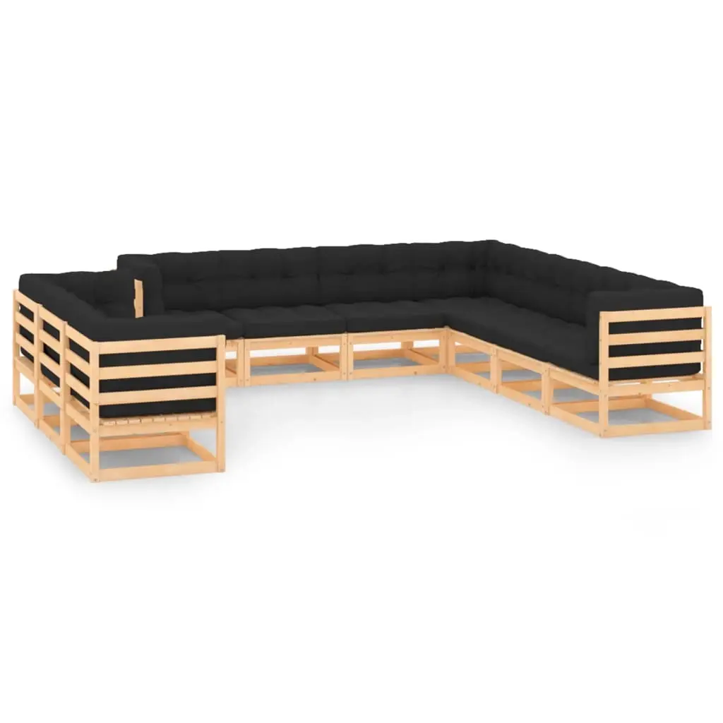 10 Piece Garden Lounge Set with Anthracite Cushions Pinewood 3083857 - Furniture