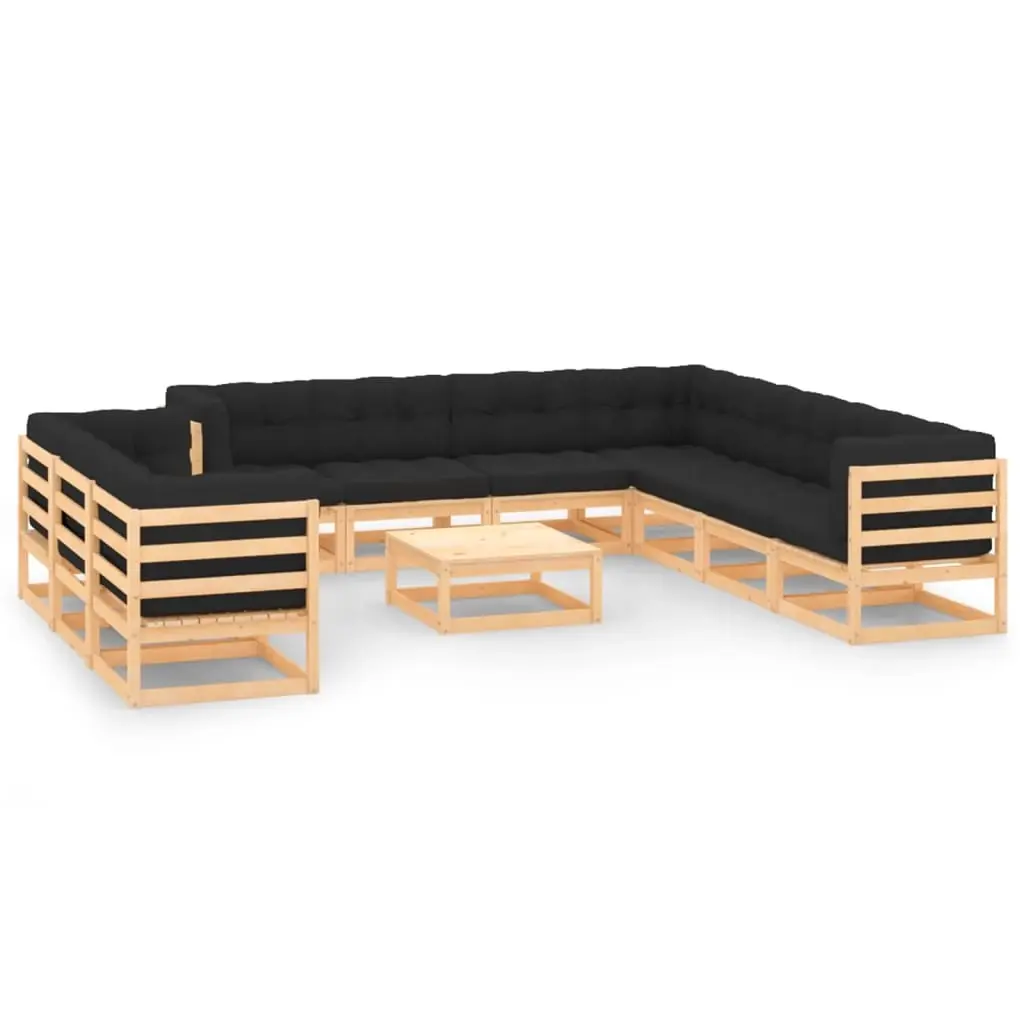 11 Piece Garden Lounge Set with Anthracite Cushions Pinewood 3083858 - Furniture