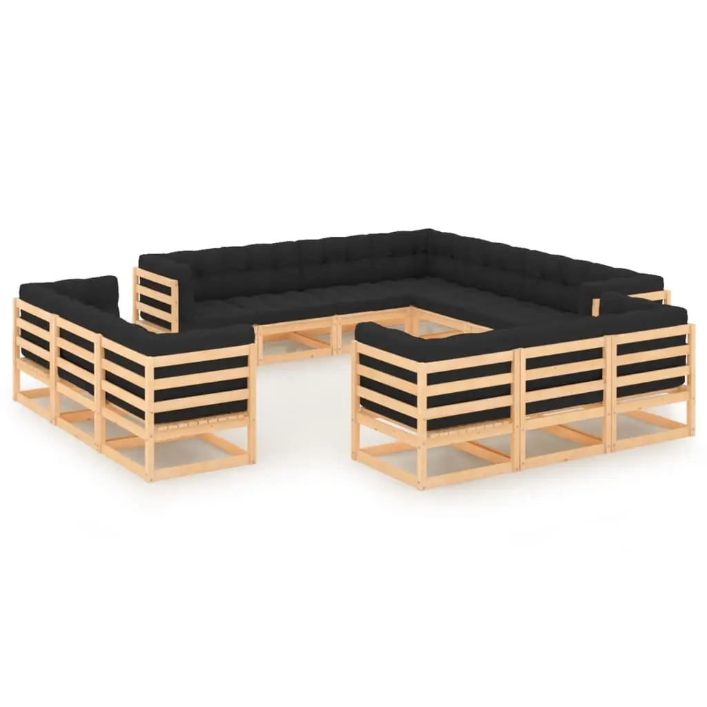 13 Piece Garden Lounge Set with Anthracite Cushions Pinewood 3083865 - Furniture