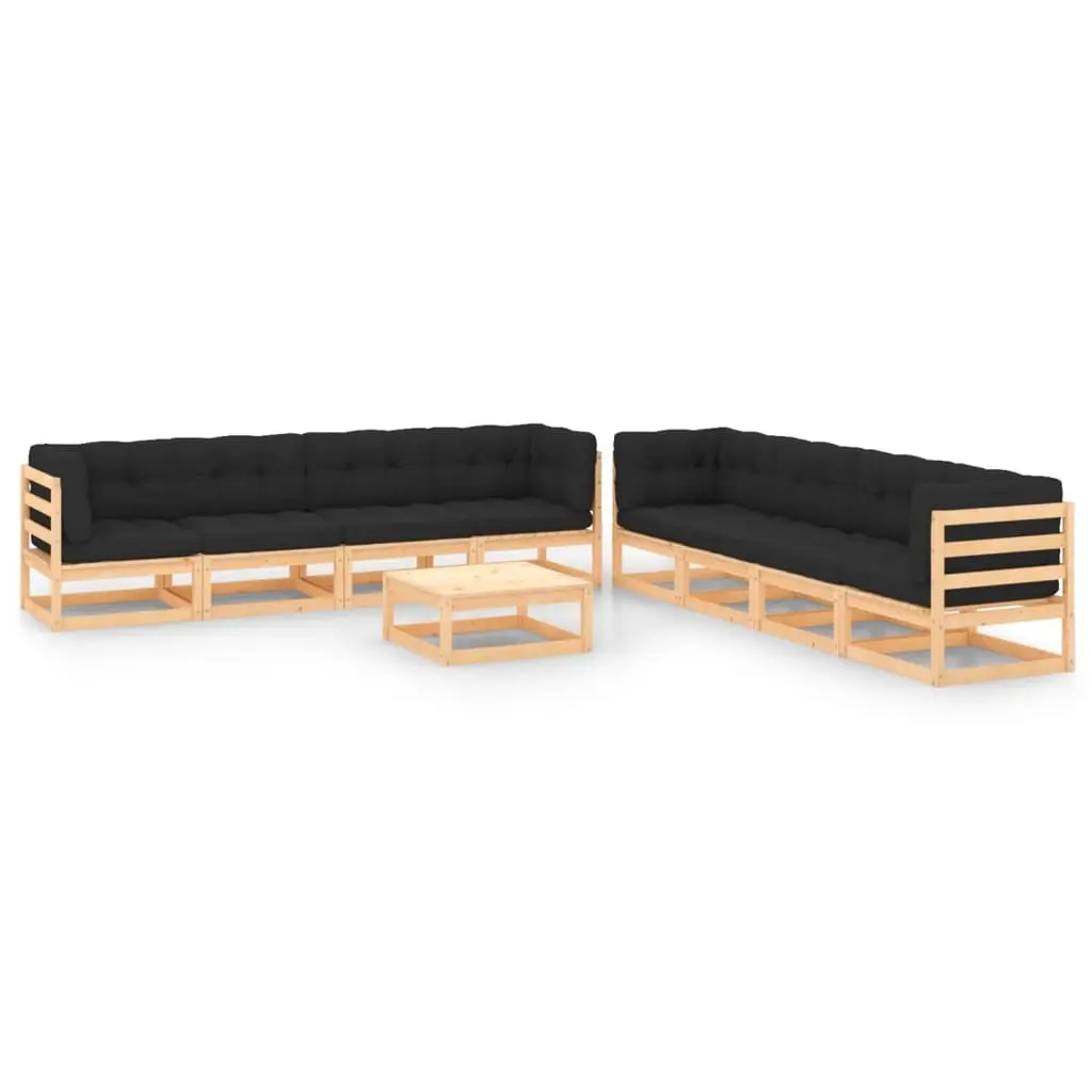 9 Piece Garden Lounge Set with Anthracite Cushions Pinewood 3083868 - Furniture